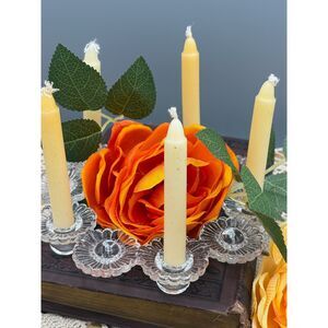 Scandinavian Royal Krona Bellis Candle Holder Sweden with Candles